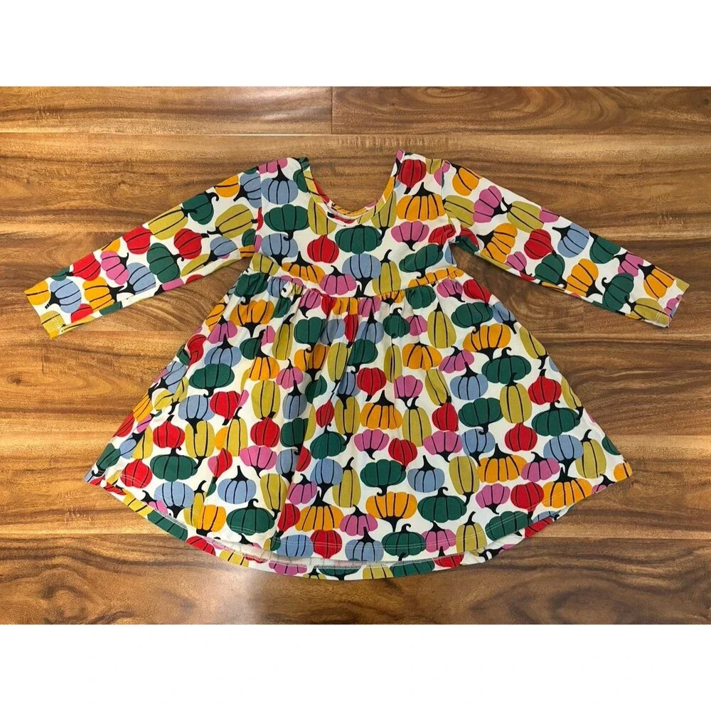 Hanna Andersson Skater Dress, Fall Pumpkins, Size 4T